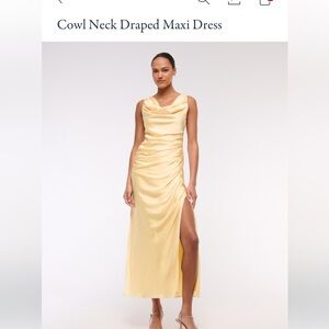 Abercrombie & Fitch Cowl Neck Draped Maxi Dress in yellow XS
